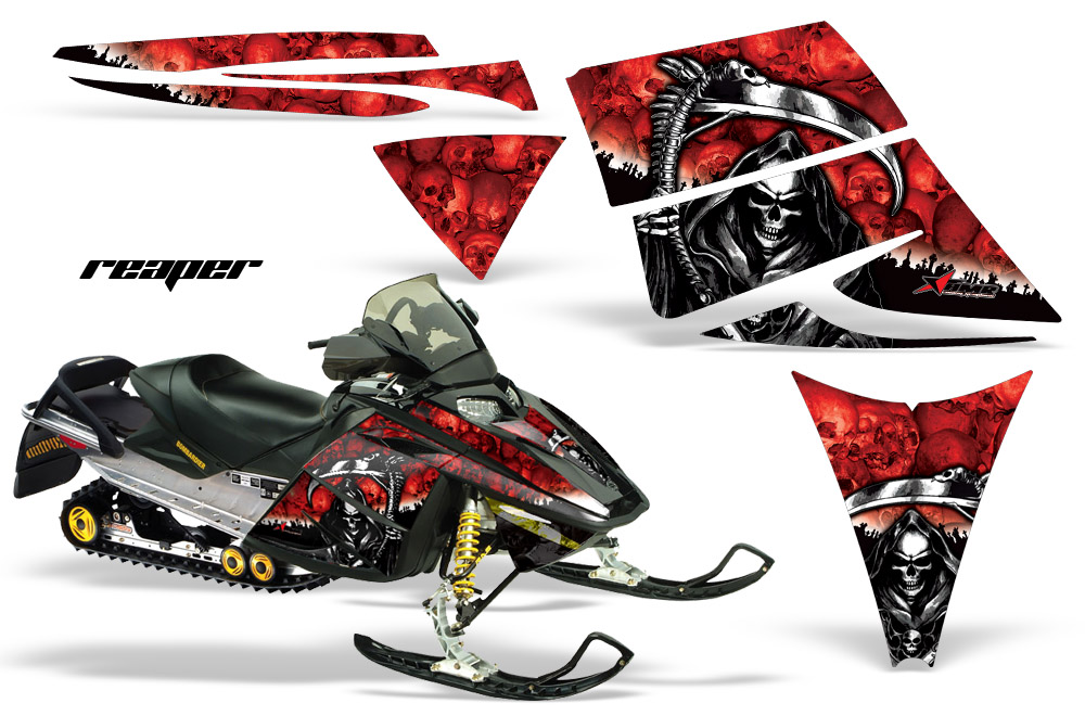 Ski-Doo Rev Graphics Kit JPG Reaper RED